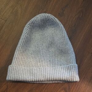 Gray Ribbed Knit Beanie